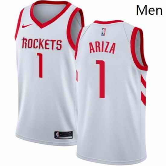 Mens Nike Houston Rockets 1 Trevor Ariza Swingman White Home NBA Jersey Association Edition